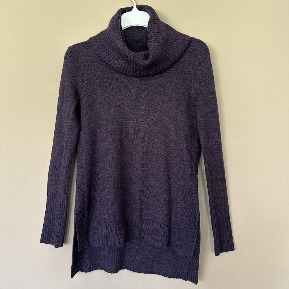Tahari Merino Wool Purple Sweater Women S Cowl Neck Preppy Quiet Luxury Pullover